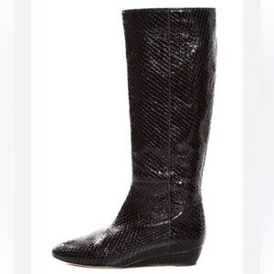 Loeffler Randall Fall 2009 Matilde Anaconda Brown printed snake leather boots 9